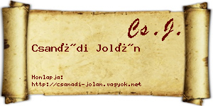 Csanádi Jolán névjegykártya